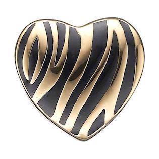 Christina Collect forgylt Wild Heart-hjerte med svarte og forgylte sebrastriper, modell 623-G113
